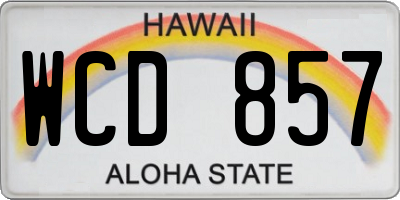 HI license plate WCD857
