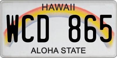 HI license plate WCD865