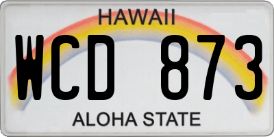HI license plate WCD873