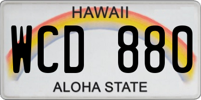 HI license plate WCD880