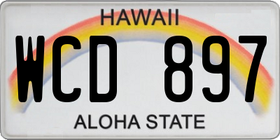 HI license plate WCD897