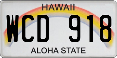 HI license plate WCD918
