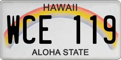 HI license plate WCE119
