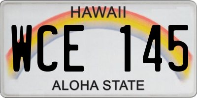 HI license plate WCE145