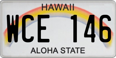 HI license plate WCE146