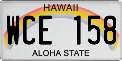 HI license plate WCE158