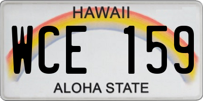 HI license plate WCE159