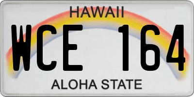 HI license plate WCE164