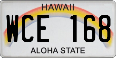 HI license plate WCE168