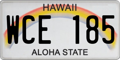 HI license plate WCE185