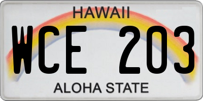 HI license plate WCE203