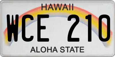 HI license plate WCE210