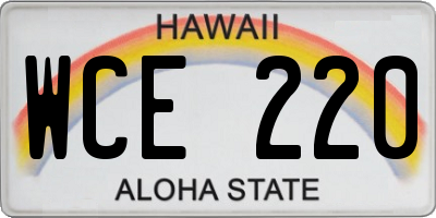 HI license plate WCE220