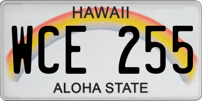HI license plate WCE255