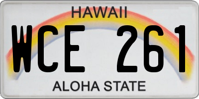 HI license plate WCE261