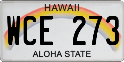 HI license plate WCE273