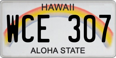 HI license plate WCE307