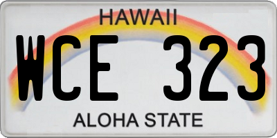 HI license plate WCE323