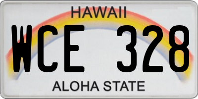 HI license plate WCE328