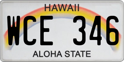HI license plate WCE346