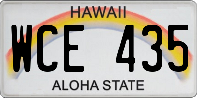 HI license plate WCE435