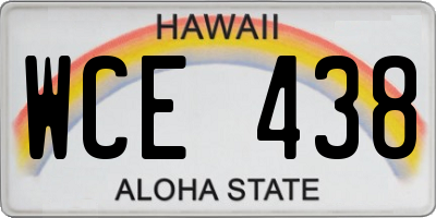 HI license plate WCE438