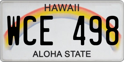 HI license plate WCE498