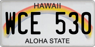 HI license plate WCE530
