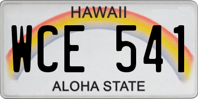 HI license plate WCE541