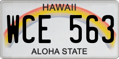 HI license plate WCE563