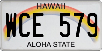 HI license plate WCE579