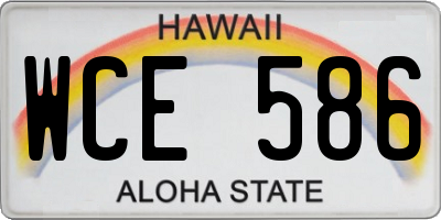 HI license plate WCE586