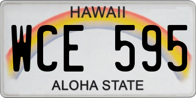 HI license plate WCE595