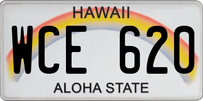 HI license plate WCE620
