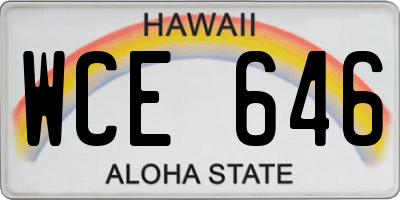HI license plate WCE646