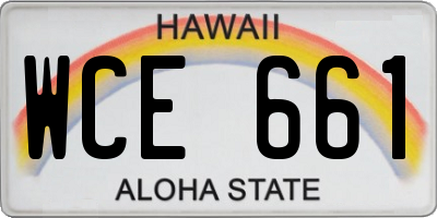 HI license plate WCE661