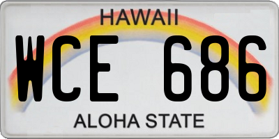 HI license plate WCE686
