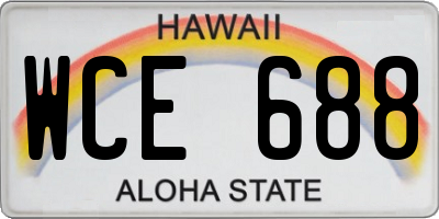HI license plate WCE688