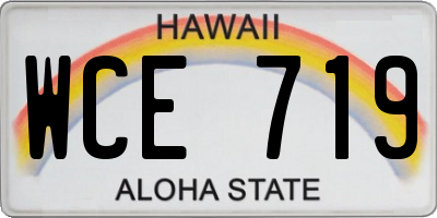 HI license plate WCE719