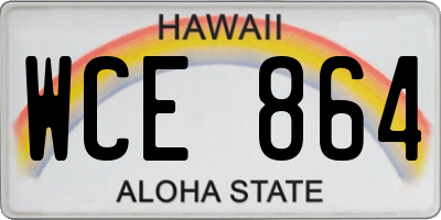 HI license plate WCE864