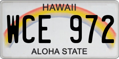 HI license plate WCE972