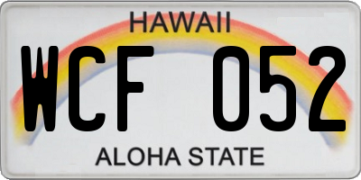 HI license plate WCF052