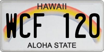 HI license plate WCF120