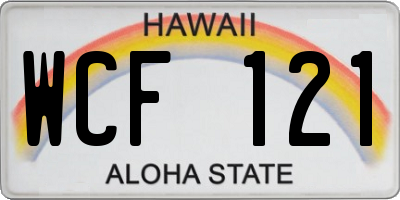 HI license plate WCF121