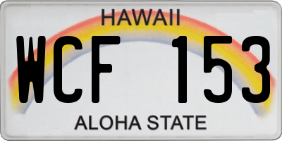 HI license plate WCF153