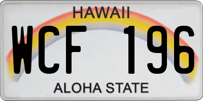 HI license plate WCF196
