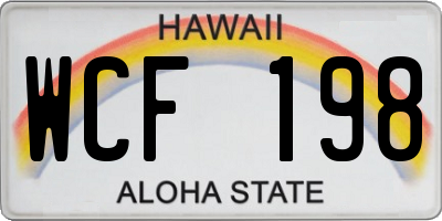 HI license plate WCF198