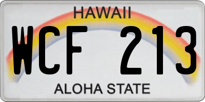HI license plate WCF213