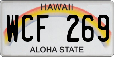 HI license plate WCF269