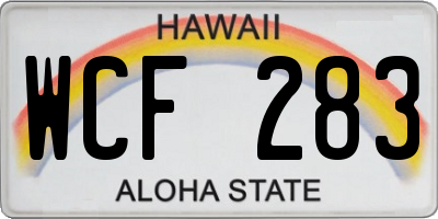 HI license plate WCF283